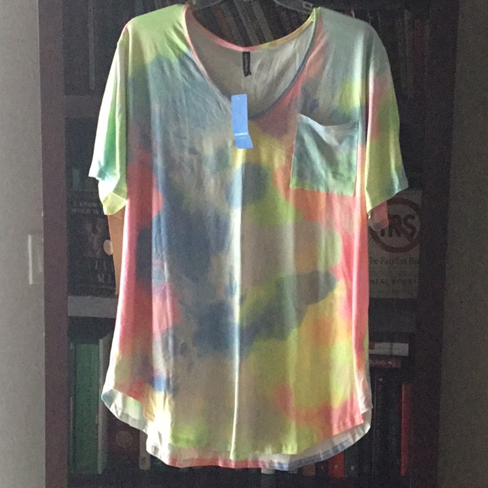 ALLEGRACE Tie-die Plus Size Top